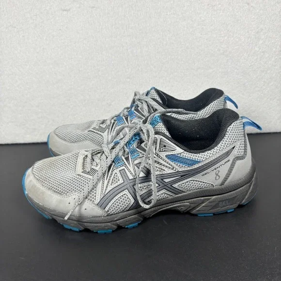 ASICS GEL Venture 8 Men Size 8 Trail Running Shoes Sheet Rock Electric Blue