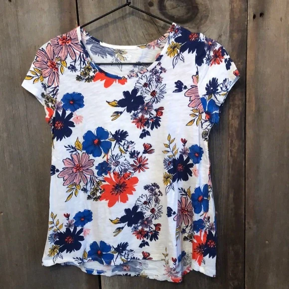 Old Navy Floral Top Cream XL 14
