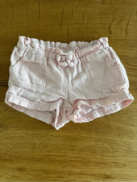 Old Navy Light Blush Girls' Drawstring Linen-Blend Shorts