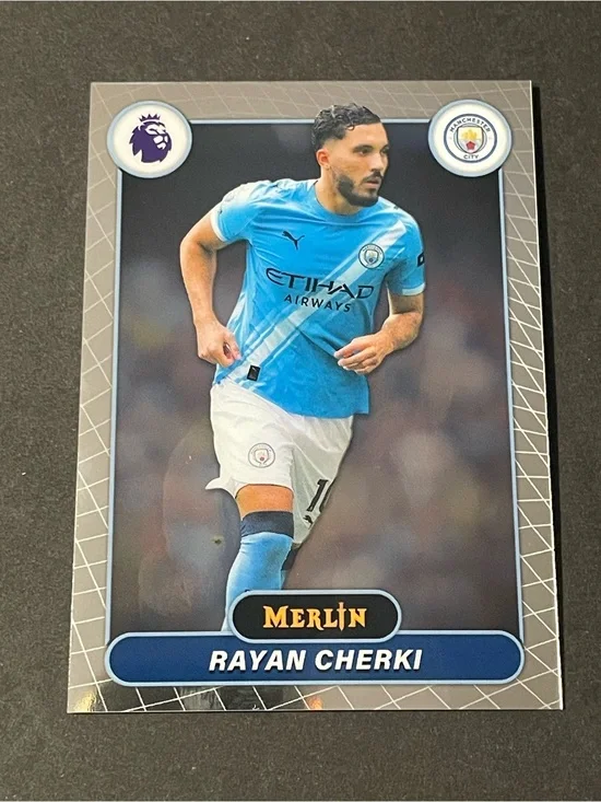 2026 Topps Merlin Premier League Rayan Cherki #124 Manchester City Base Card