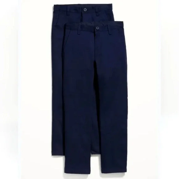 NWT Old Navy Boys pants sz.10 husky straight navy blue lot of 2