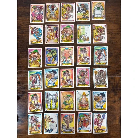 Vintage 1988 Leaf Gross Out Baseball Sticker Cards Lot of 30 Monster Players