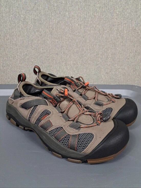 KEEN McKenzie Shoes Mens Size 10 Brindle Mandarin Red Hybrid Water Hiking Trail