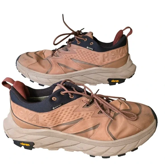 Hoka Anacapa Low GTX Mens 12.5 Tiger's Eye Black Hiking Shoes 1122017 TEBC