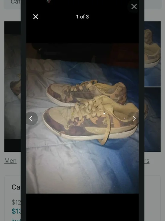Camo Low-Top Sneakers in Brown and Tan