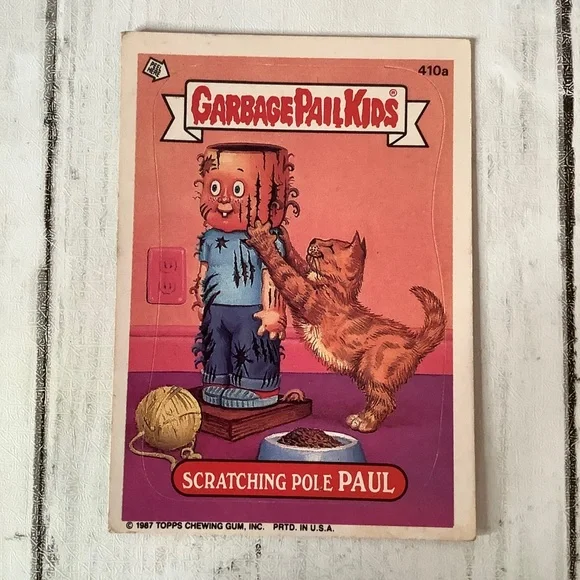 1987 Garbage Pail Kids Series 10 Card #410a Scratching Pole Paul