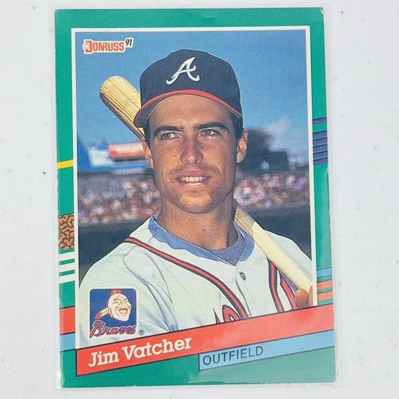 1991 Donruss Jim Vatcher Rookie Atlanta Braves 753 Trading Card Vtg