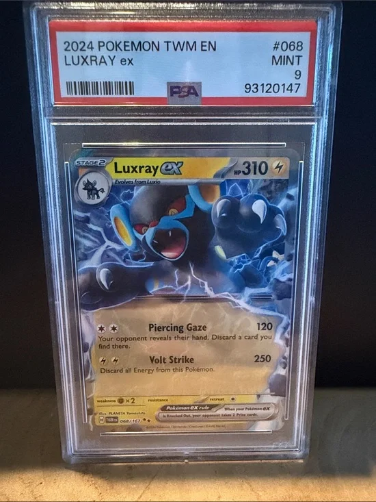 PSA 9 Pokemon Luxray ex Card - Blue & Yellow Artwork