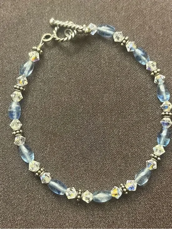 Blue Crystal Beaded Bracelet - Women Jewelry