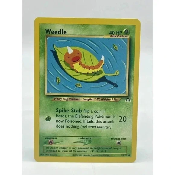 Weedle 70/75 Neo Discovery Common Pokemon TCG WOTC Non Holo Vintage 2001 LP‎
