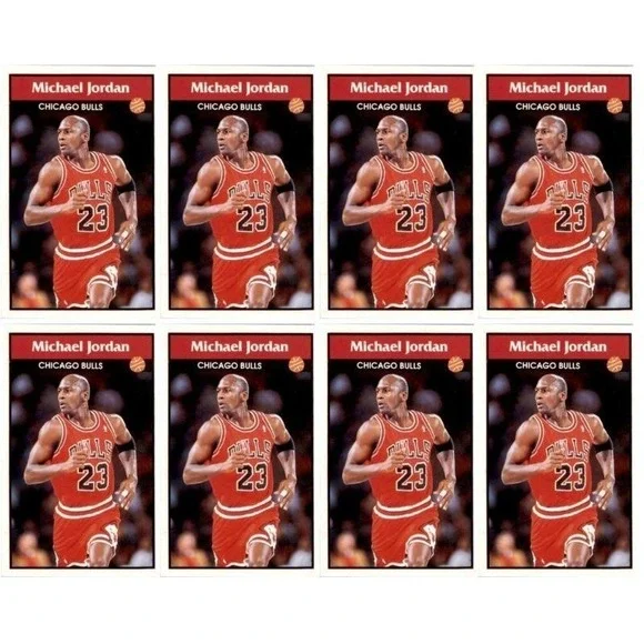 (8) 1992 Panini Stickers #128 Michael Jordan Chicago Bulls Card Lot