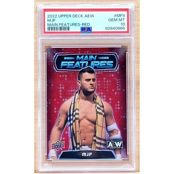 2022 UPPER DECK AEW MJF MAIN‎ FEATURES RED #D/50 PSA 10 GEM MINT WWE