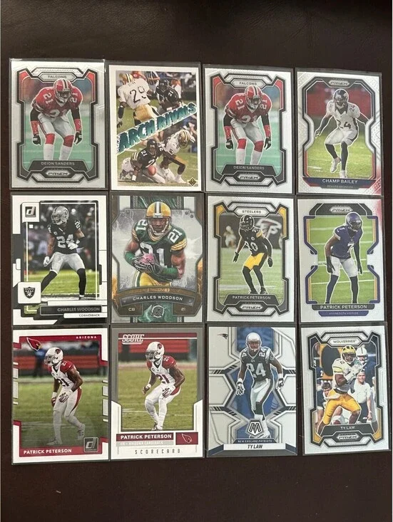 Lot of 12 NFL-Deion Sanders/Champ Bailey/Charles Woodson/Patrick Peterson/Ty Law