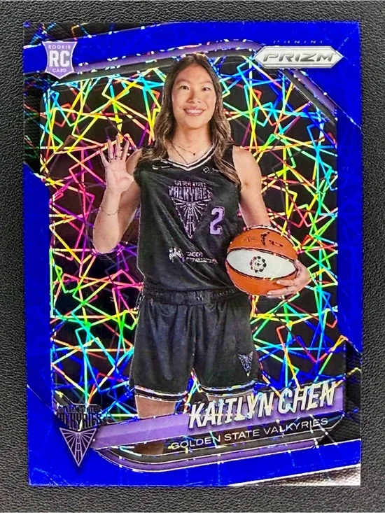 2025 Panini Prizm WNBA Kaitlyn Chen Blue Velocity Laser Rookie RC Variation #143