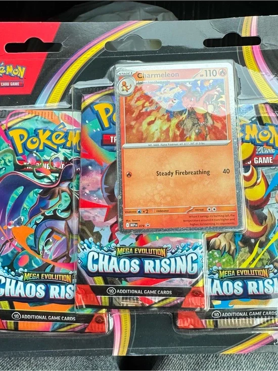 Pokemon Chaos Rising Booster Pack Set with Red Charmeleon Card