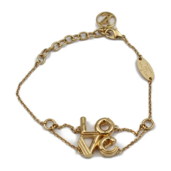 LOUIS VUITTON Gold Love Charm Bracelet