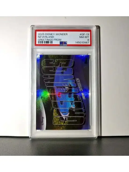 Neverland 2025 Topps Disney Wonder #GF-13 Greetings From Card Peter Pan PSA 8
