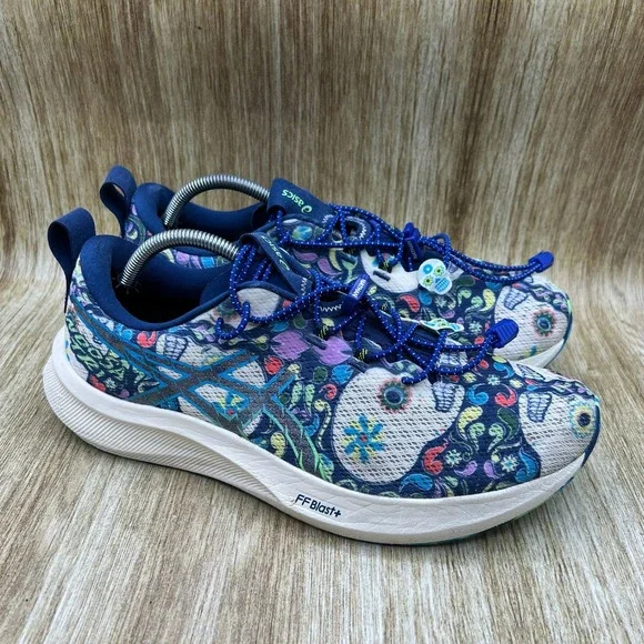 ASICS Noosa Tri 16 Men's Size 11.5 Dia De Meuertos Skull Floral Shoes 1011C029
