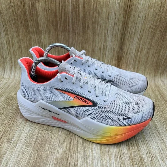 Brooks Hyperion Max 2 Men's Size 9 White Orange Running Shoes 1104341D443