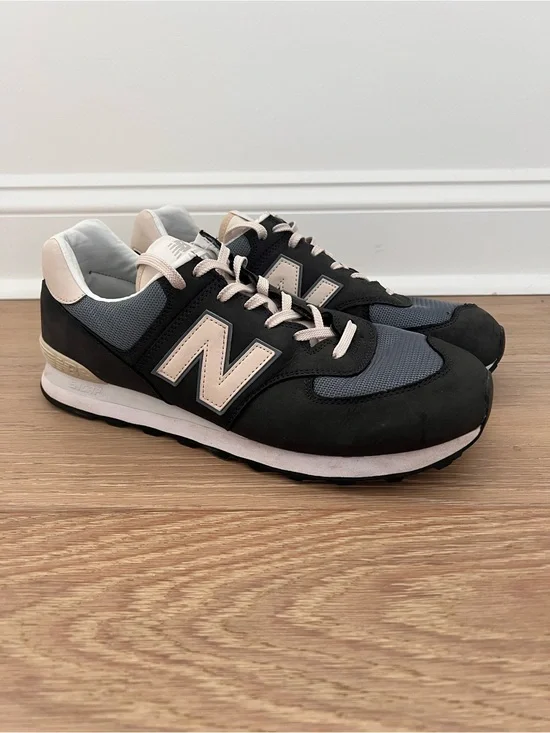 New Balance 574 Mens Blue Suede Lifestyle Sneakers Shoes Size 13