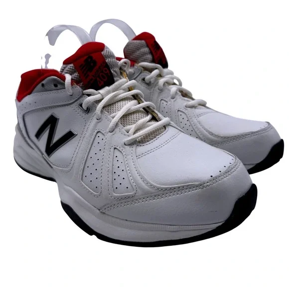 New Balance 409 White Red‎ Silver Training Shoes Mens 10.5 Wide MX409BR3