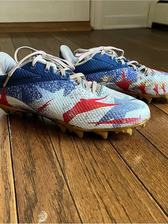 Under Armour Men’s Blur LE MC USA Red, Blue & White Football Cleats Size 9.5