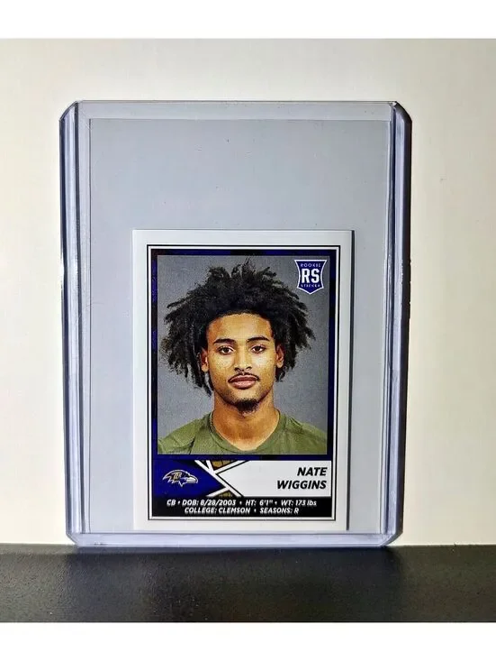 Nate Wiggins 2024 Panini NFL Sticker #111 Rookie Baltimore Ravens