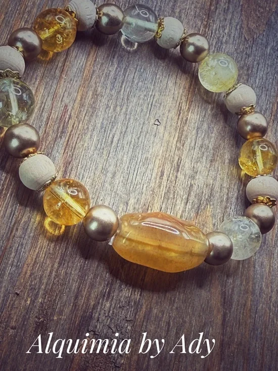 Citrine  summer beaded bracelet + eclectic