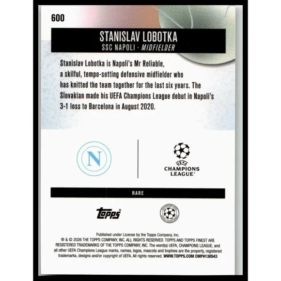 2025-26 Finest UEFA Club Competitions #600 Stanislav Lobotka