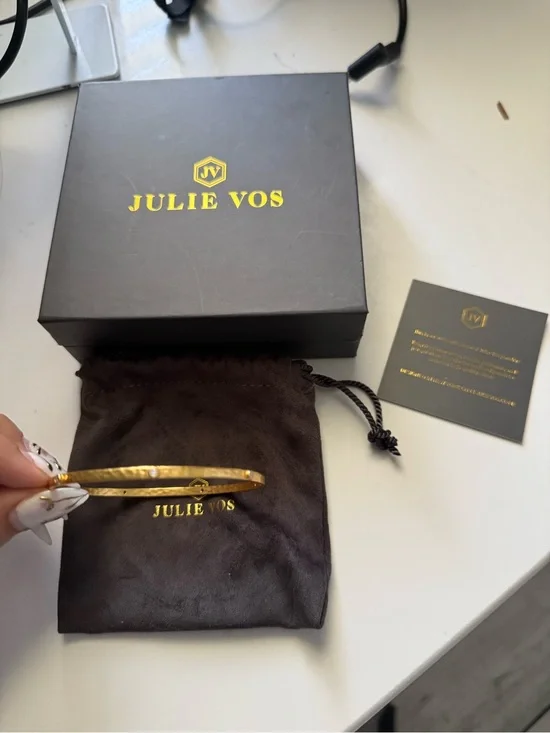 Julie Vos Gold Crescent Bangle Bracelet