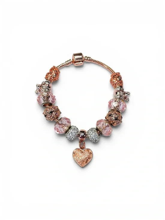 Rose gold charm bracelet
