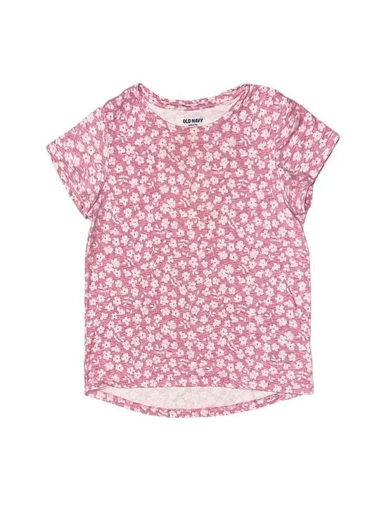 OLD NAVY Girl's Pink And White Floral Short Sleeve Shirt Size Large 10-12