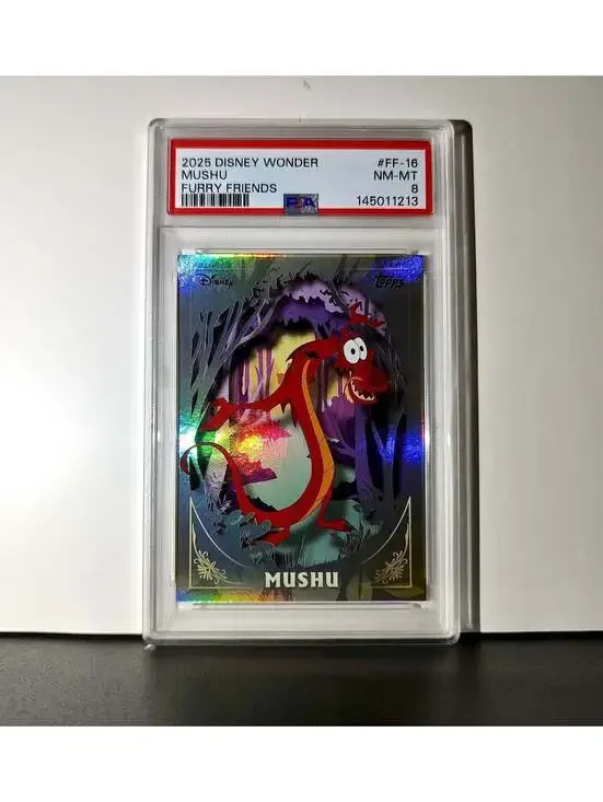 Mushu 2025 Topps Disney #FF-16 Furry Friends Card Mulan PSA 8