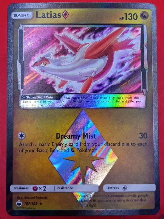 Latias 107/168 Prism Star Celestial Storm Near Mint Pokémon TCG