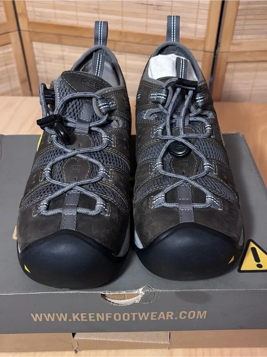 KEEN Utility Atlanta Cool II ESD Steel Toe Work Shoes Men’s 10.5 D Gargoyle/Navy