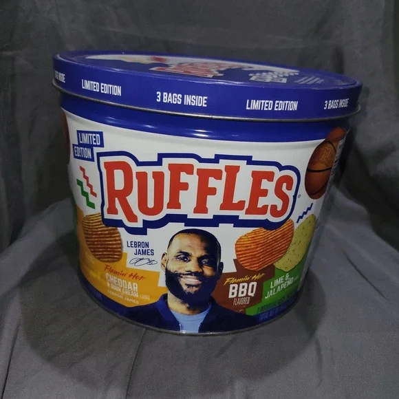 Ruffles Potato Chips Limited Edition NBA Lebron James Tin