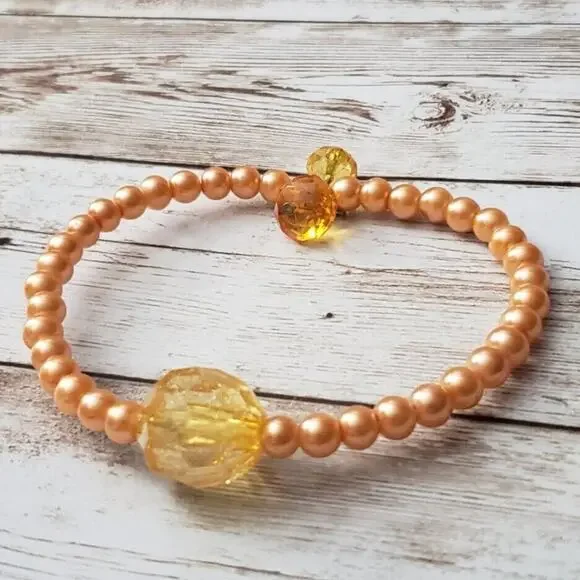 Vintage Bracelet / Bangle - Orangey Peach Tone