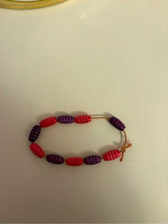 Handmade Pink & Purple Beaded Bracelet