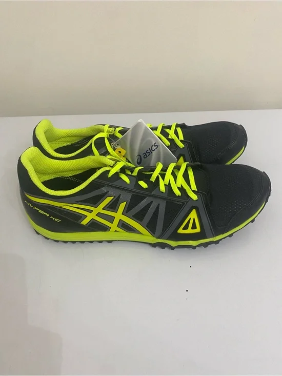 Asics Black and Neon Yellow Men's Athletic Running Shoes