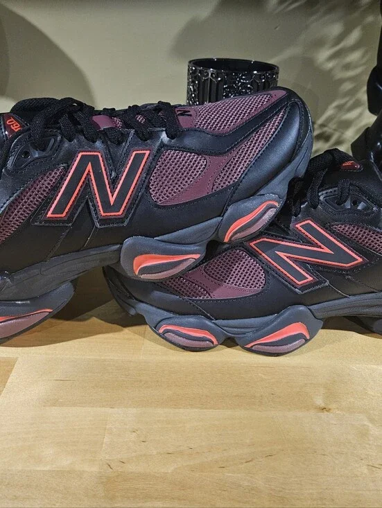 Size 13 - New Balance 9060 Black Washed Burgundy