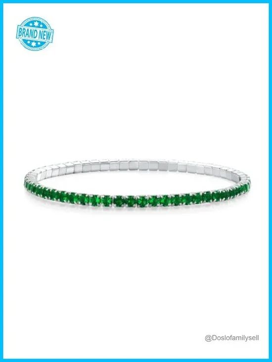 3mm Stretch Tennis Bracelet, 925 Sterling Silver, Adjustable Stackable, Length