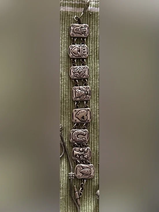 Brighton Silver-Tone Charm Link Bracelet