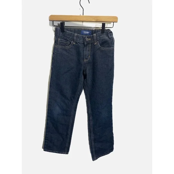 Old Navy Straight Jeans Kids 10 Regular Dark Wash Denim Adjustable Waist Classic