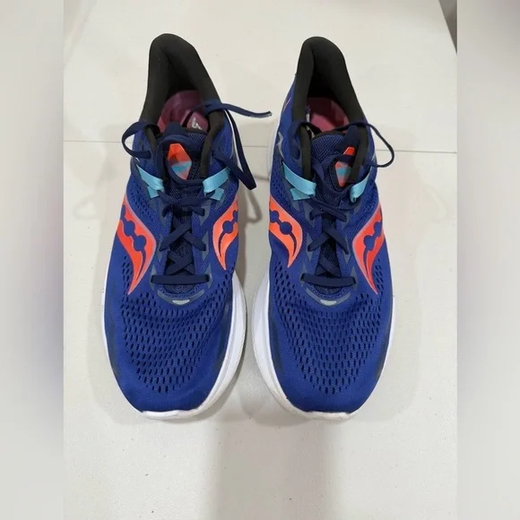 Saucony Ride 15 Men's Size 12,5 Blue White Sneakers Running Shoes Athletic