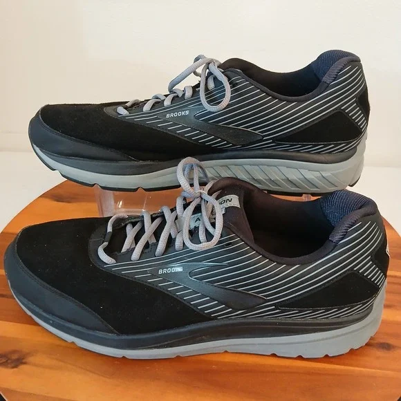 Brooks Addiction Walker 2 Mens 14 Black Grey Walking Shoes 1103191D083