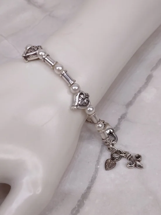 Brighton Hearts & Pearls Bracelet