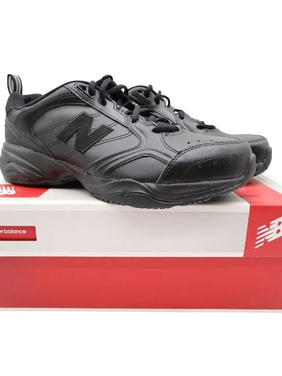 New Balance 624 Men's 10 2E Black Leather Training Shoes MX624AB2