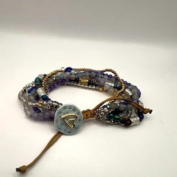 Demdaco Beaded Love Bracelet Indigo