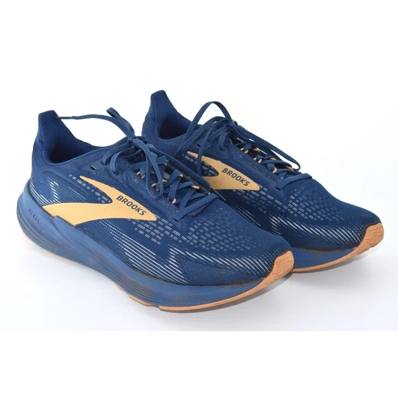 Brooks Revel 8 Running Shoes Mens 10.5 Navy Gold Good Cushioned Road Sneakers
