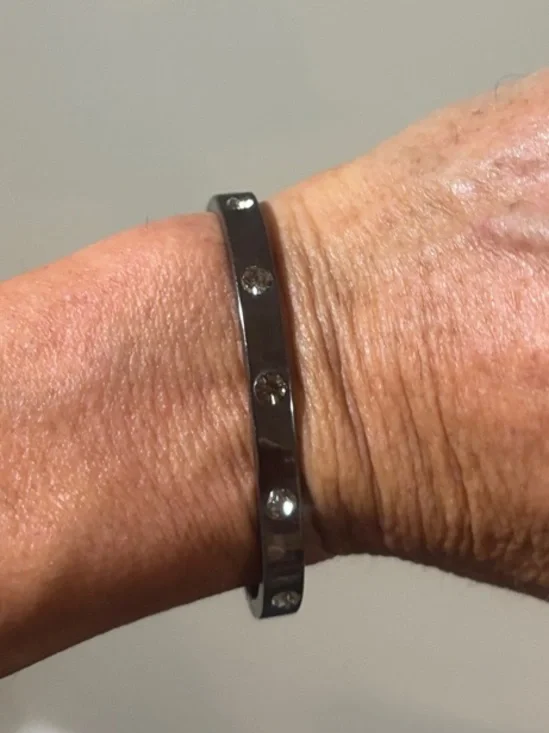 Park Lane Hematite “Jewel” Bangle Bracelet with Crystal Accents